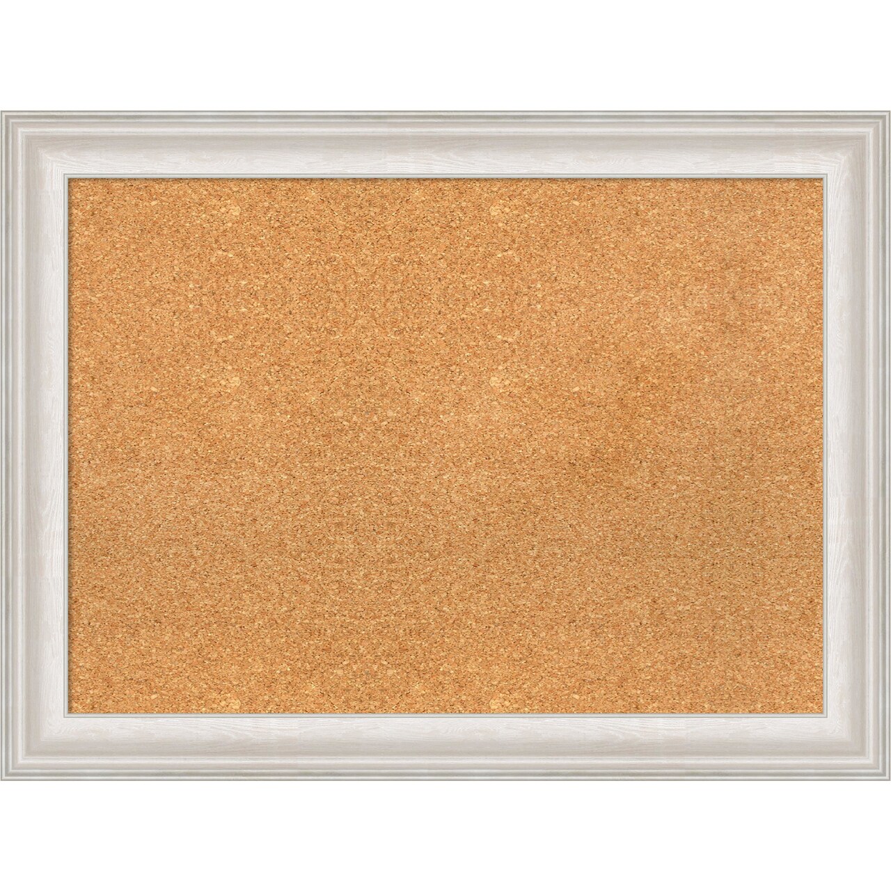 Cork Board, Trio White Wash Silver Frame - Bulletin Board, Organization Board, Pin Board